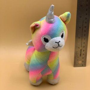 Rainbow 7" Plush Stuffed Animal Toy by Justice w/ Horn